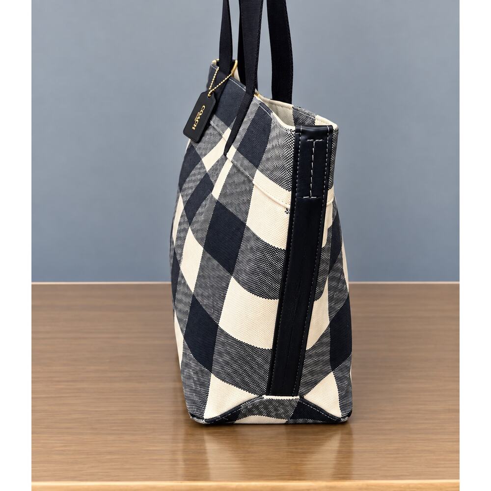 Coach F25919 Buffalo Plaid Canvas Tote Bag & F26620 Large Wristlet - Picture 4 of 14